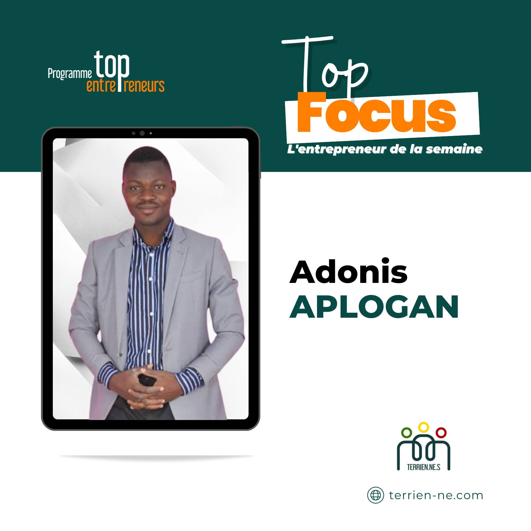 Top Entrepreneur : A la découverte de Adonis Aplogan, promoteur de jus de fruit et d’un restaurant