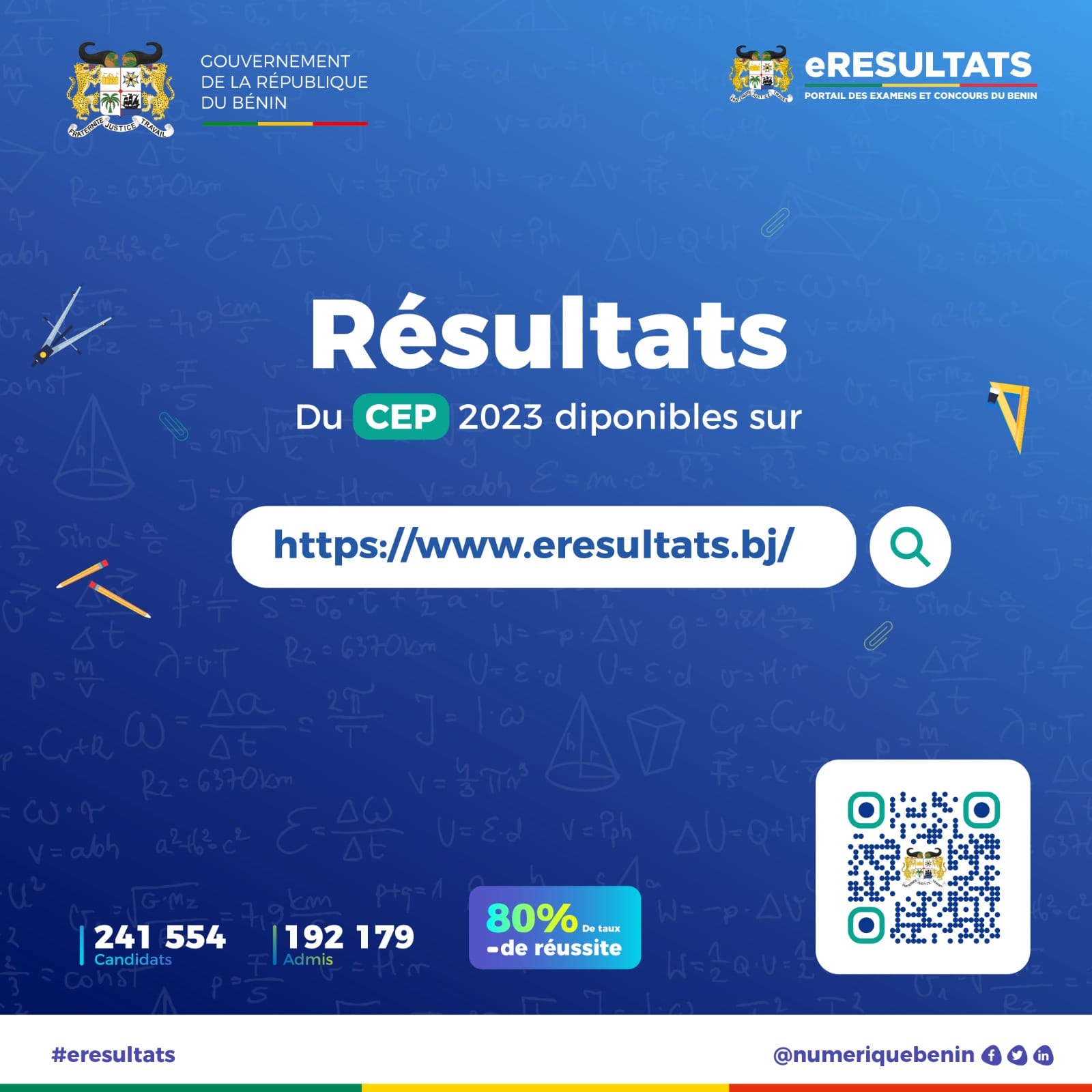 Bénin-Education Les résultats du CEP disponibles en ligne sur la plateforme « eRÉSULTATS »,