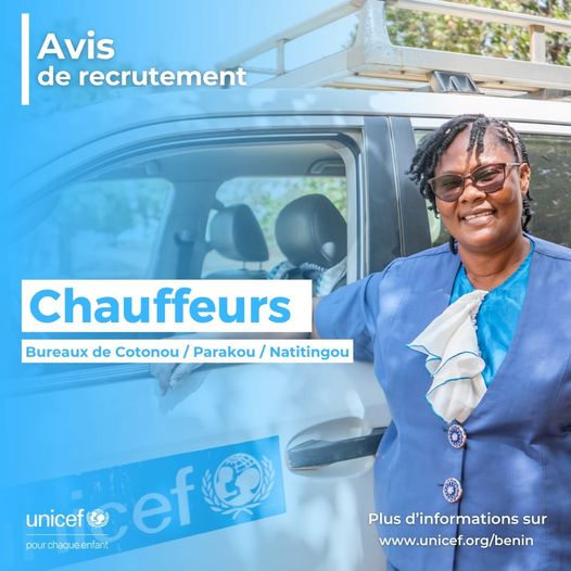 Unicef Bénin recrute chauffeur
