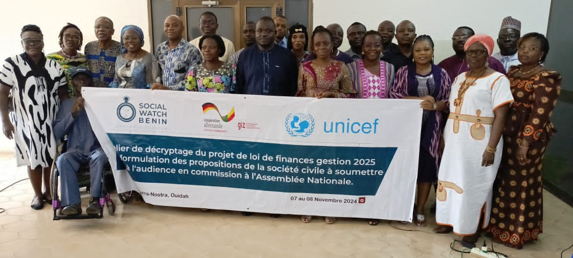 Projet de Loi de finances gestion 2025: Sous le lead de Social Watch Bénin, la Société Civile passe le document au scanner